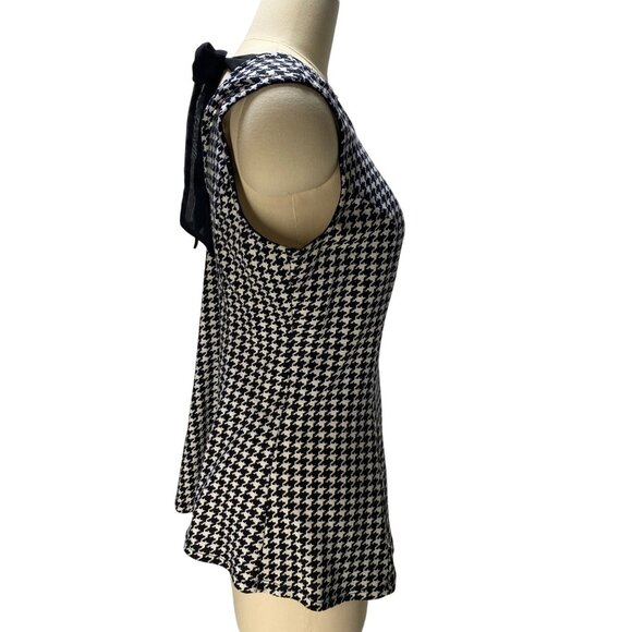 Houndstooth Sleeveless Top By‎ Faith And Joy M Black & White - Picture 5 of 9